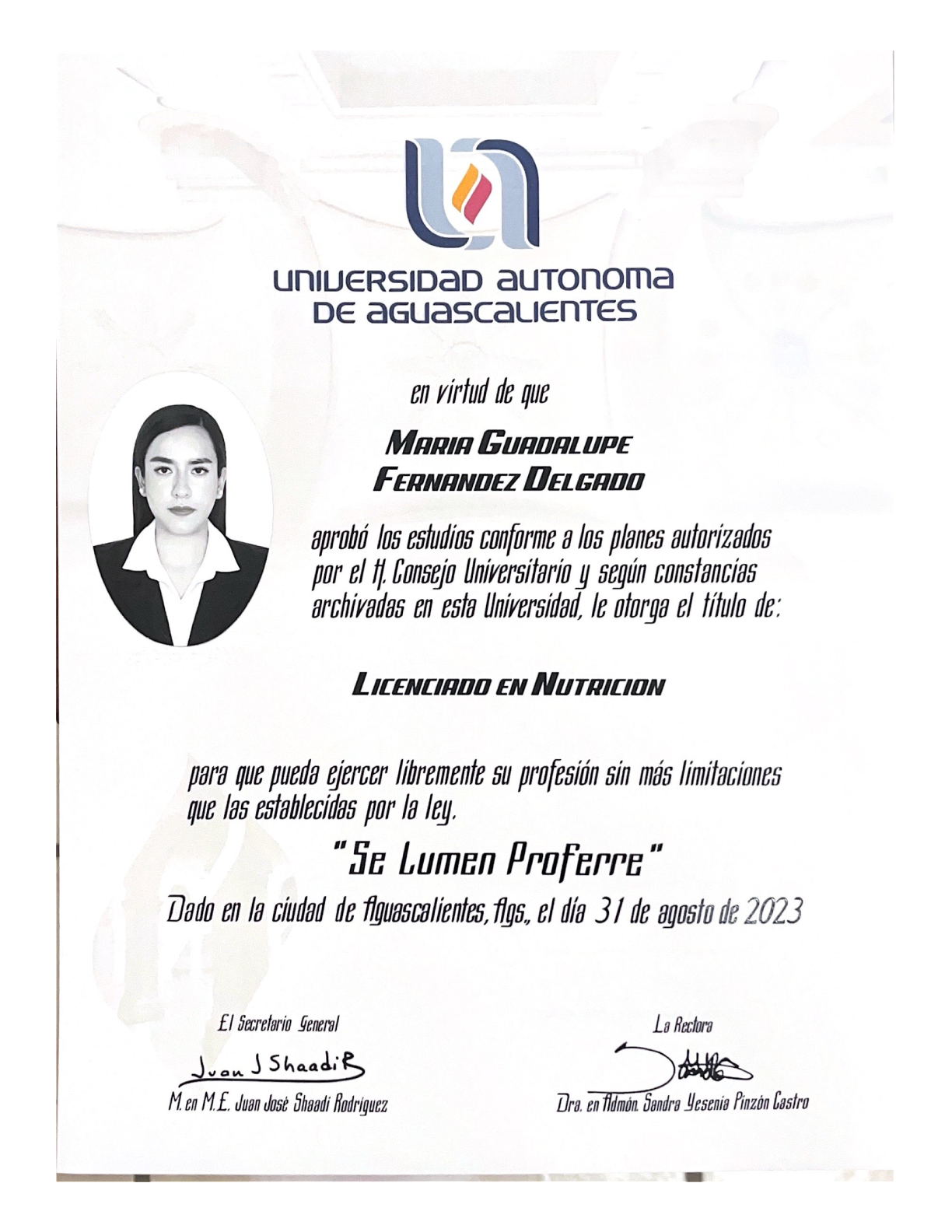 En virtud de que 